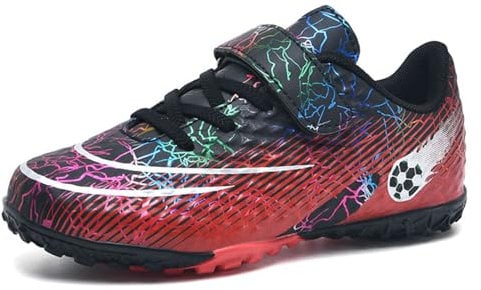 YHLLZY Boys Football Boots Kids Astro Turf Trainers Sports Shoes Profession Competition Outdoor Athletic Sneakers Black 11UK Child