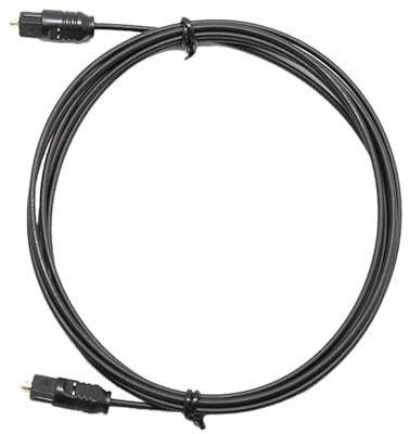 Genérico - Cable de audio óptico, Fibra óptica, 1,5 m, Negro, TOSLINK, Macho, para sistemas de sonido, proyectores y televisores