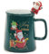 Tazza Americana Natalizia con Coperchio Cucchiaino in Acciaio TISANE COLAZIONE ottima idea regalo (CUCCHIAINO CON BABBO NATALE)