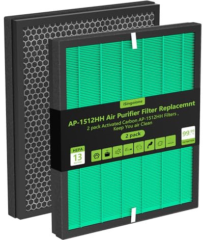 Enhanced AP-1512HH Air Purifier Replacement Filter for Coway Airmega AP-1512HH and Airmega 200M air Purifier, True HEPA Activated Carbon Filter, Compared to Part #3304899 Pet Allergy Version 2 Pack