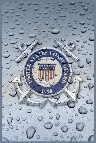 Raindrop US Coast Guard Journal: 6x9 Inch Notebook – Glossy Cover, 110 Lined Pages