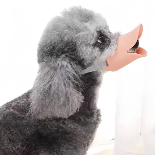 Vyloky Hundemaulkorb Anti-Biss Silikon Entenschnabel、Duck Mouth Shape Hund Maulkorb Anti-Ruf Maulkorb für Welpen Hunde (Rosa, L)