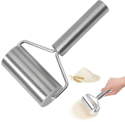 Edelstahl Teigroller Nudelholz, Anti-Rost Nudelholz Teigroller, Kuchenblechroller Nudelrolle Teigroller für Backblech Nudelrolle Backrolle Edelstahl für Pasta Cookies Pizza und Teig