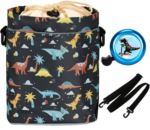 LOCAL LION Lenkertasche Fahrrad Kinder mit Fahrradklingel, Fahrradtasche Lenker mit Schultergurte für Mädchen Jungen, Fahrradkorb Kinder vorne für Roller Laufrad Dreirad Scooter