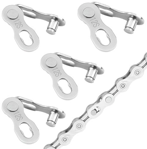 Kettenschloss 12 Fach,Kettenschloss Fahrrad,Kettenschloss Fahrradkette,Fahrrad Kette,Fahrradkette 12 Fach,Fahrradkettenglied,4-Paar Stahl Fahrrad Kettenverschluss,Fahrrad Kettenglied Radsport Zubehör