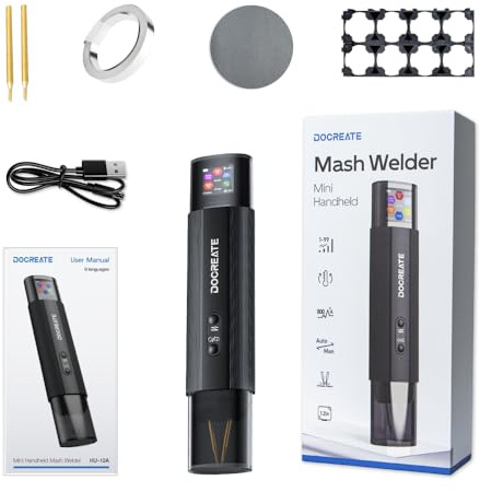 Battery Spot Welder with 99‑Gear Adjustment, Portable Handheld Mini Welder with LCD Display, Auto/Manual Modes, Spot Welding Machine for 0.1–0.2 mm Nickel Strips (A)
