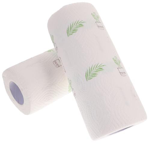 CHILDWEET 2 Rollen Küchenpapierhandtücher aus Zellstoff mit 55 Blättern Bedruckt mit Schönen Mustern Zuverlässige Reinigung und Bequem für Haushalt und Küche
