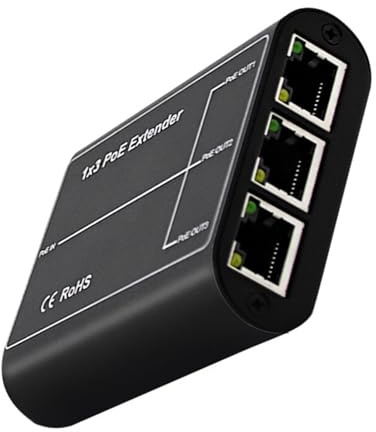 kwoifioy POEs Power Ethernet Extender Mit 1 Eingang Und 3 Ausgängen Für Kameras Drahtlose VoIP Telefone Die Netzwerk Repeater Für Verbindungen Über Große Entfernungen Bis Zu 100 Metern Ermöglichen