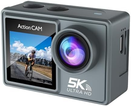 KESWO Action Camera 5K + 64GB Memory Card + 1 battery (included)