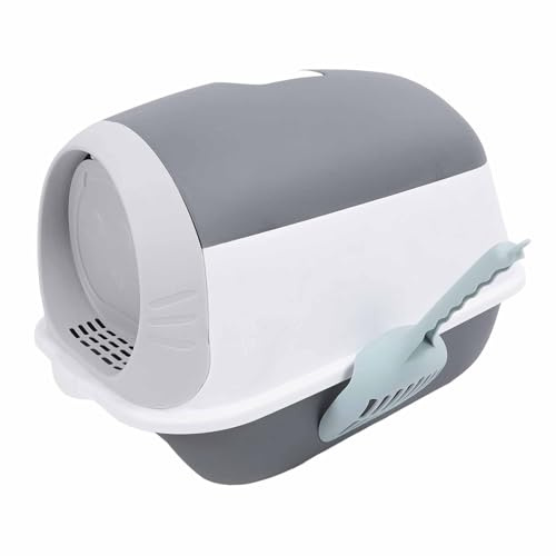 SUNGOOYUE Lettiera per Gatti Lettiera Chiusa in Plastica con Coperchio e Pala 19,69 X 13,78 X 14,17 Pollici Lato Alto Controllo degli Odori Toilette per Animali di Grandi Dimensioni per Gatti Che