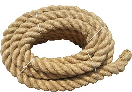 NiroSport Juteseil Klettertau Tauwerk Hanfseil 30mm Durchmesser 1 m ohne Befestigungselement