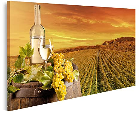 islandburner Bild auf Leinwand Toskana Wein Mit Fass Auf Weinberg Bilder Wandbilder Poster