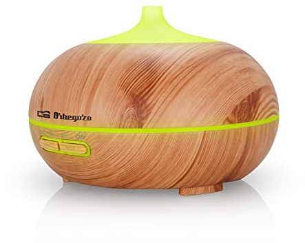 Orbegozo HUA 3000 Ultraschall-Luftbefeuchter, Aromatherapie-Diffusor für ätherische Öle, 300 ml Fassungsvermögen, leise, Beleuchtung in 7 austauschbaren Farben und Timer.
