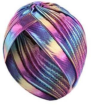 MoreChioce Frauen Chemo Kopftücher, Damen Hut Baumwolle Headwear Elegant Turban Kopfbedeckung Mädchen Weiche Wraps Kopfstück Sommer Kopftuch,Lila Laser
