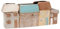 Lot de 4 pots de fleurs en céramique émaillée style shabby chic pour plantes d'intérieur, plantes grasses, cactus Crème/beige/marron/turquoise