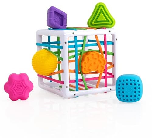 Fat Brain InnyBin Spielzeug, Kinder Vorschulspielzeug, Lernspielzeug, Formsortierer, Spielzeug für Babys, Spielzeugbaukästen, Frühentwicklungsspielzeug für Babys ab 18 Monaten und älter