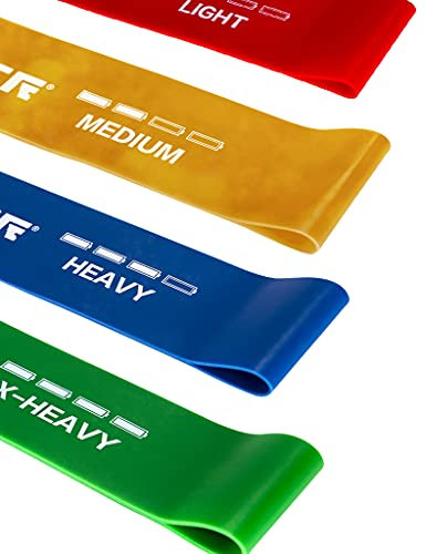 NEWPOWER - Packung mit 4 elastischen Widerstandsbändern Hergestellt aus Naturlatex mit hoher Festigkeit und Flexibilität. Widerstandsbänder für Pilates, Yoga, Krafttraining und HIIT