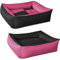 BedDog Max Quattro 2en1, Rose/Noir, XL env. 100X85 cm,Panier Corbeille, lit pour Chien, Coussin de Chien