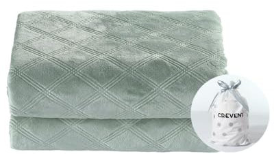 CREVENT Flauschige Baby-Überwurfdecke, neutral, superweich, Plüschdecke, für Babys, Jungen und Mädchen, Neugeborene, Säugling, Kleinkind (75cmX100cm, Lorbeergrün)
