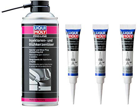 ILODA Original LIQUI Moly Glühkerzenlöser 3379 + 3X Glüh Kerzen Fett 3381 Glühkerze Löser