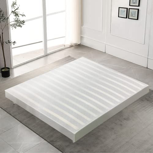 TEENO Sommier Tapissier 140x190CM avec Pieds - Sommiers à Lattes pour Matelas 140x190CM