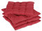 relaxdays Galette de Chaise, Lot de 4, 38x38 cm, Coussins avec Bandes, intérieur, extérieur, revêtement Polyester, Rouge