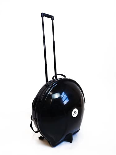 HandpanCare Handpan-Trolley aus Fiberglas | Handpan-Tasche mit ausziehbarem Griff und Rollen, Schwarz