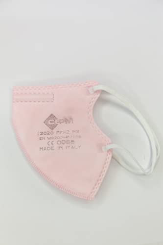 Gima CEPM Masque filtrant FFP2 NR Comfymask Fit, Fabriqué en Italie, 5 Couches, Rose, Ergonomique, barrette nasale conformable, avec élastiques, certifié EPI, 20 pcs en sachets de 2