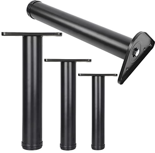LOVEM Tischbeine Höhenverstellbar, Tischfüße Schwarz, Ø60mm | 20-110 cm Mobelbeine,Ausführung:Lackiert,Beistelltische/Kommode/Bartisch/Stehtisch ?Tisch/Küchenbartisch/Esstisch Beine,4 Stück (100cm)