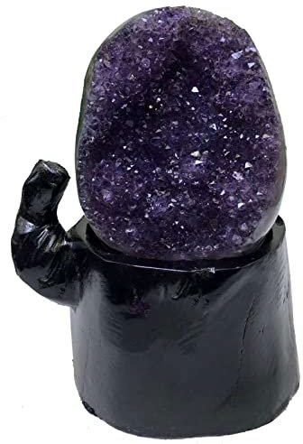 Geode di ametista naturale (circa 2,2 libbre) Grappolo di quarzo Cristallo di guarigione dell'energia del campione di cristallo Geode grezzo viola intenso Pietra smagnetizzata