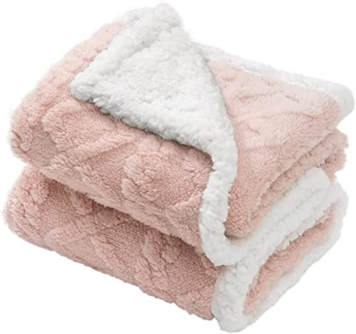Couverture pour bébé, Couverture pour bébé Sherpa Douce et floue 3D, Tout-Petits garçons et Filles, Couverture Moelleuse réversible pour Berceau, Poussette, Sieste, extérieur (Rose, 76x101cm)