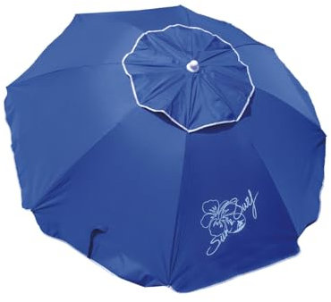 SUN & SURF Sombrilla de Playa PREMIUM con Ventilación 180 cm Mástil Inclinable Punta TWISTER y Junta de Doble Seguridad UPF 50+ UV