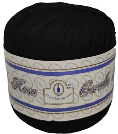 COTONE PER UNCINETTO NUMERO 5 FILO DI SCOZIA GOMITOLO DA 100 GRAMMI (NERO 2)