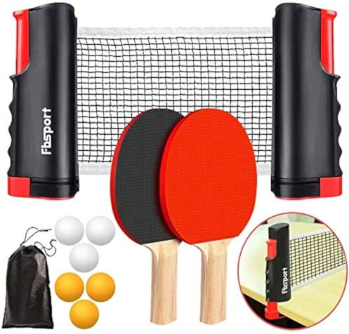 Red de Ping Pong para Mesa Red Ping Pong Ajustable Mesa,Palas de Ping Pong con Red y Pelotas,Juego Ping Pong con Red Extensible,Sets de Ping Pong,2 Raquetas de Tenis de Mesa,6 Pelotas