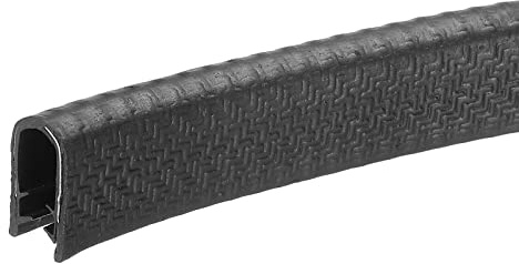 sourcing map Garniture de bord noire en forme de U en caoutchouc avec clips en acier pour bords de porte de 1 m de long