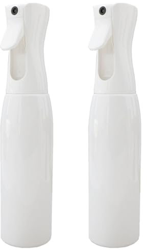 2pcs Hair Spray Bottle, ZHIYE Continuous Water Mister Spray Bottle Empty, Aerosol Fine Mist Curly Hair Spray Bottle for Taming Hair in Morning, Hairstyling, Plants, Pets, Cleaning-16.9oz/500ml (White)