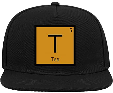 Chemistry Atomic Symbol for Tea 5-Panel-Baseballmütze mit flachem Visier und Snapback Schwarz