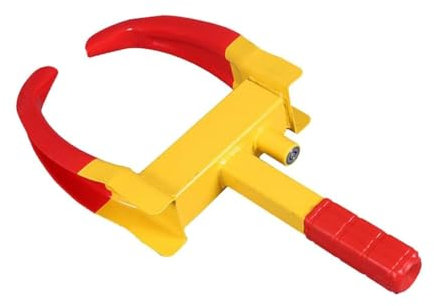 Mesybveo Sabot Antivol Roue Voiture, Griffe de Pneu, Universel Antivol de Voiture Bloque avec 2 Clés, Antivol Voiture Sabot Roue avec Réglage à 9 Trous, Protection PVC, Bloque Roue pour Voiture, Moto