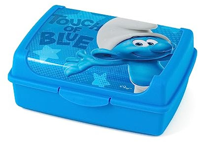 Lulabi Puffi Touch Blue Porta Pranzo in Polipropilene Decorato, 17x13x6,5cm