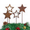 BOFUNX 4PCS Rost Stern Gartenstecker Stern Roststecker Weihnachtsdeko Gartendeko aus Metall Rost Deko für Advent Weihnachten Garten Terrasse Balkon