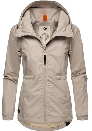 Ragwear Damen Übergangsjacke leichte Jacke kurz wasserdicht (Wassersäule: 4.000 mm) mit Kapuze Danka YOUMODO Bone24 Gr. 5XL