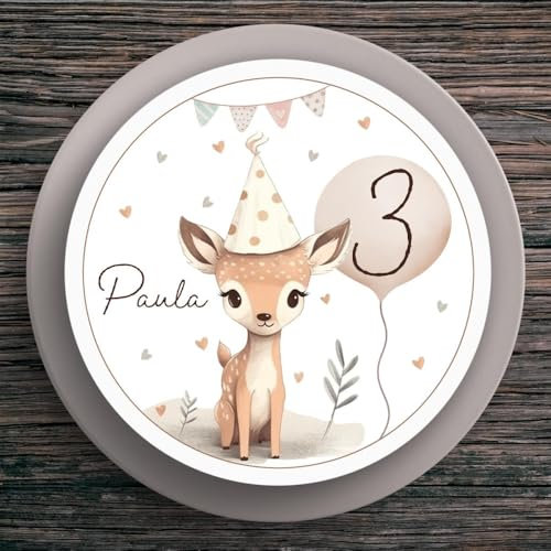 Tortenaufleger Geburtstag Reh #1 Name & Zahl (20cm)