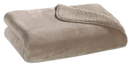 casa NOVA Wende-Wohndecke - Taupe - Polyester - 150 x 200 cm
