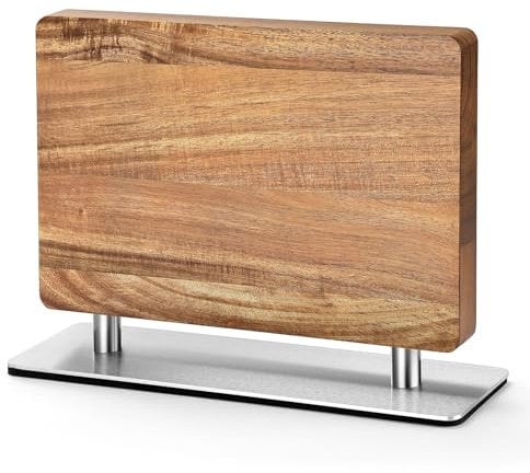 Wakoli Premium Doppelseitiger Magnet-Messerhalter aus Akazienholz – Elegante Aufbewahrung für Ihre Küchenmesser | Beidseitige Magnethalterung für Stilvolle Küchen