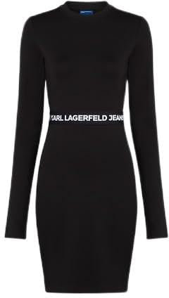 KARL LAGERFELD JEANS Damen MilanoKleid Normale Passform, Schwarz, M