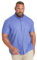 BadRhino Big & Tall Blue Short Sleeve Oxford Shirt - Men's - Plus Size Curve
