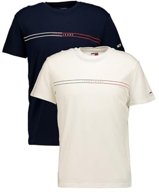Tommy Jeans Herren 2er Pack T-Shirts Kurzarm aus Baumwolle