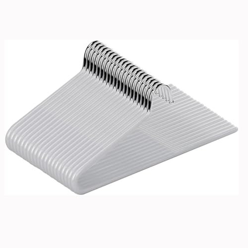 Hosenbügel aus Metall, 20er Set Kleiderbügel für Hosen Socken Röcke, Offenes Ende, Multifunktional, Gummiert rutschfest, Platzsparend, Länge 29 cm, Grau (Grau, 29cm)