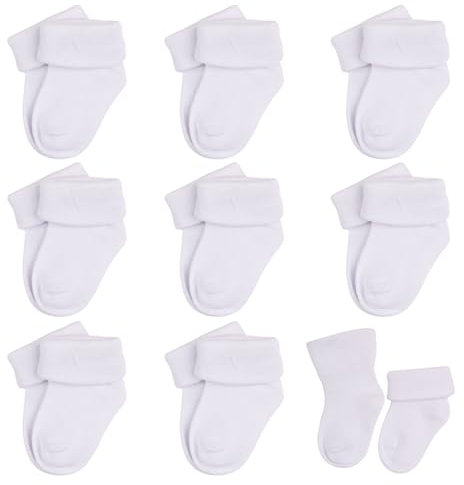 UILYNIU 8 Paia Calzini Bambino Calzini Appena Nati, Calzini per Bambini, Calzini Neonato 0-6 Mesi, Ankle Boys and Girls Socks, Bimbo Bimba Quotidiano Base, Calze Unisex, Sneaker Calzino (0-6 Mesi)