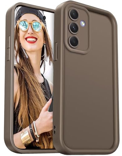 DESSEN Coque pour Samsung Galaxy A54 5G Étui - Silicone Housse Antichoc Protection Caméra Case Portable Souple TPU Cover Bumper, Marron